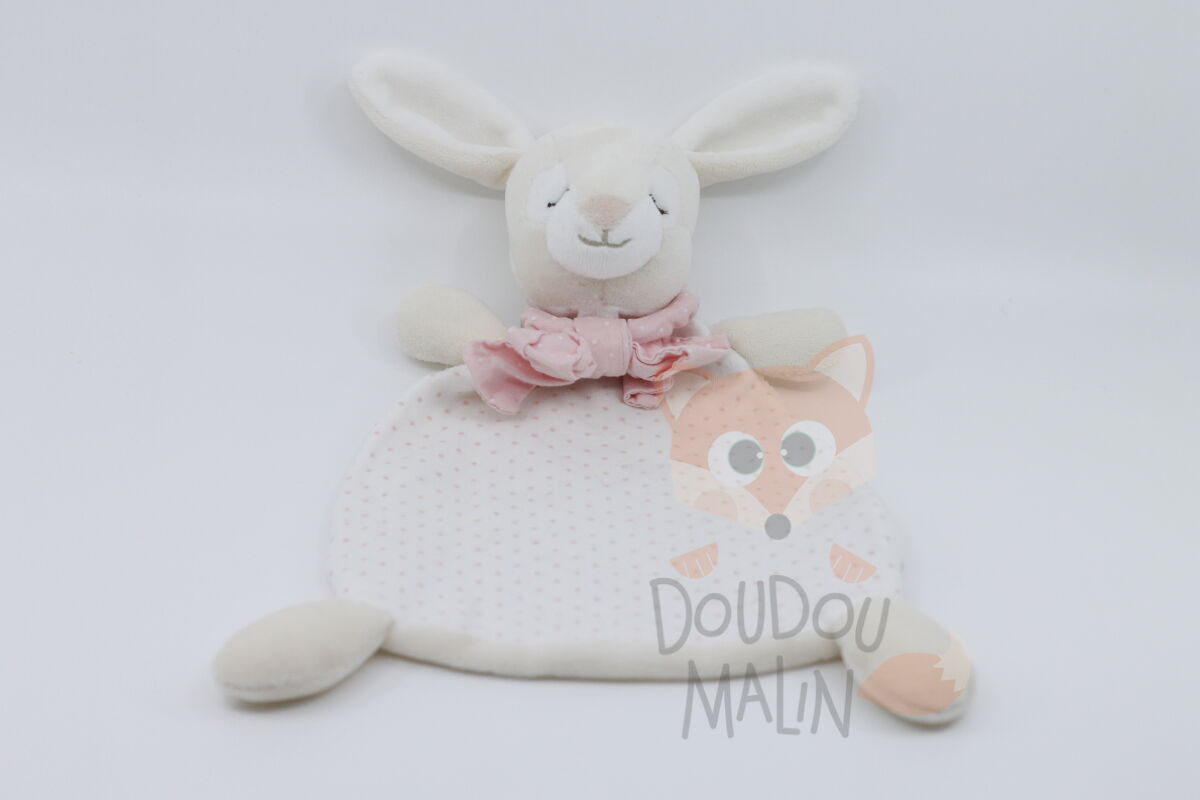 H m - lapin beige rose blanc 20 cm 